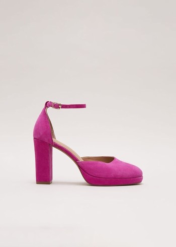 Phase Eight Suede Platforms Heels Pink Canada | TFIXCG-259